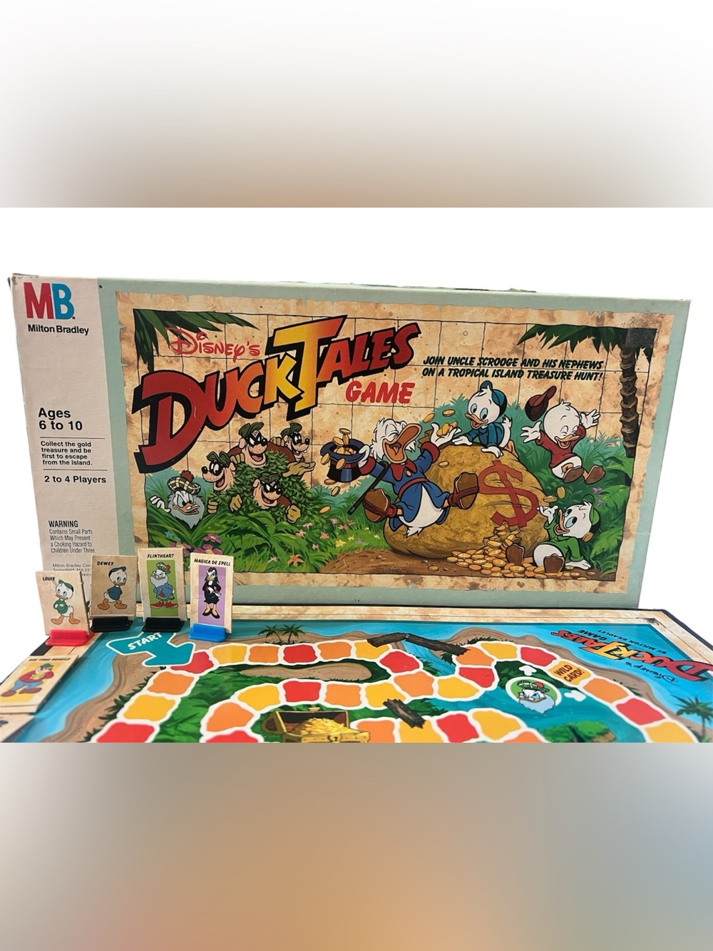 1989 Disney DuckTales Board Game Milton Bradley Vintage w/ Box Incomplete